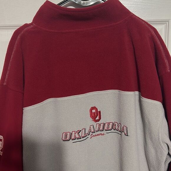 🔥🔥 OKLAHOMA OU SOONERS 1/4 ZIP Fleece Pullover Sweatshirt Jacket - EUC - XL - Picture 9 of 12